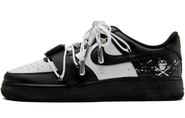 Nike Nike Air Force 1 Abrasion Resistant Balance Low top Skateboard Shoes Unisex Black White