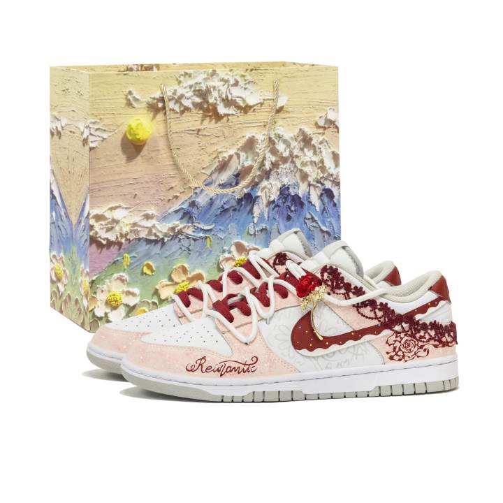 Nike Nike Dunk Rhapsody, Romance Abrasion Resistant Low top Skateboard Shoes Unisex Pink