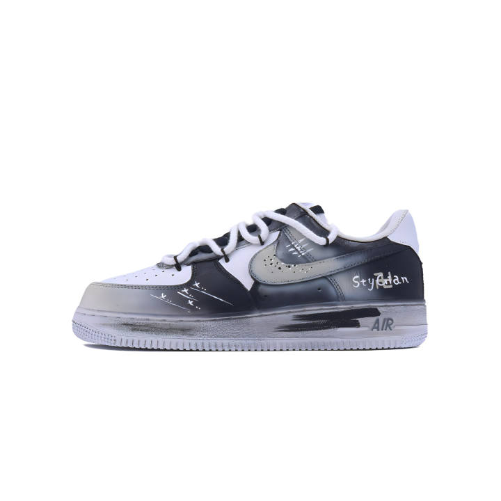 Nike Nike Air Force 1 Singularity, Hades Slip Resistant Abrasion Resistant Low top Skateboard Shoes Unisex Black Gray