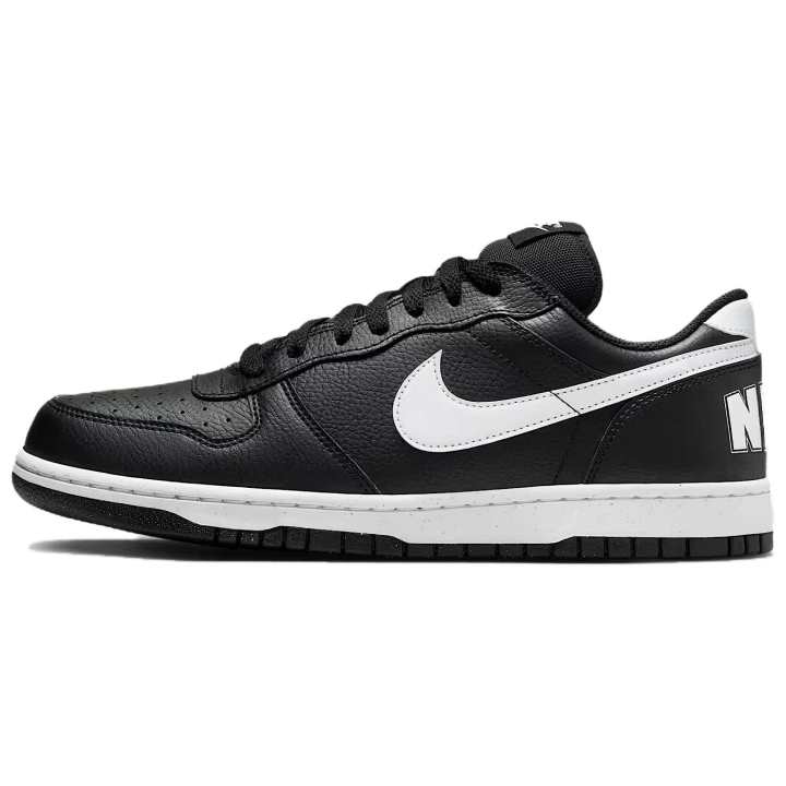 Nike Nike Big Low Synthetic Leather, Split Cow Leather Casual Low top Skateboard Shoes Men's Black White