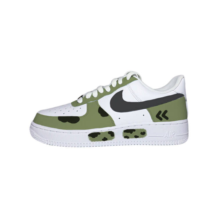 Nike Nike Air Force 1 Military Low top Skateboard Shoes Women's White Green Gray