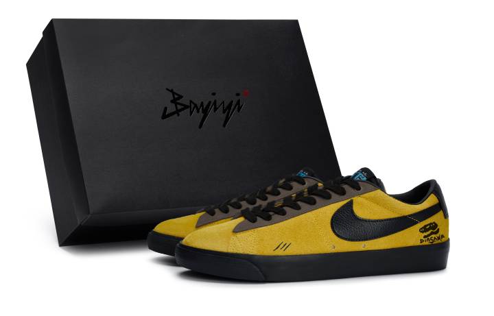 Nike Nike Blazer Slip Resistant Abrasion Resistant Low top Skateboard Shoes Unisex Yellow Black