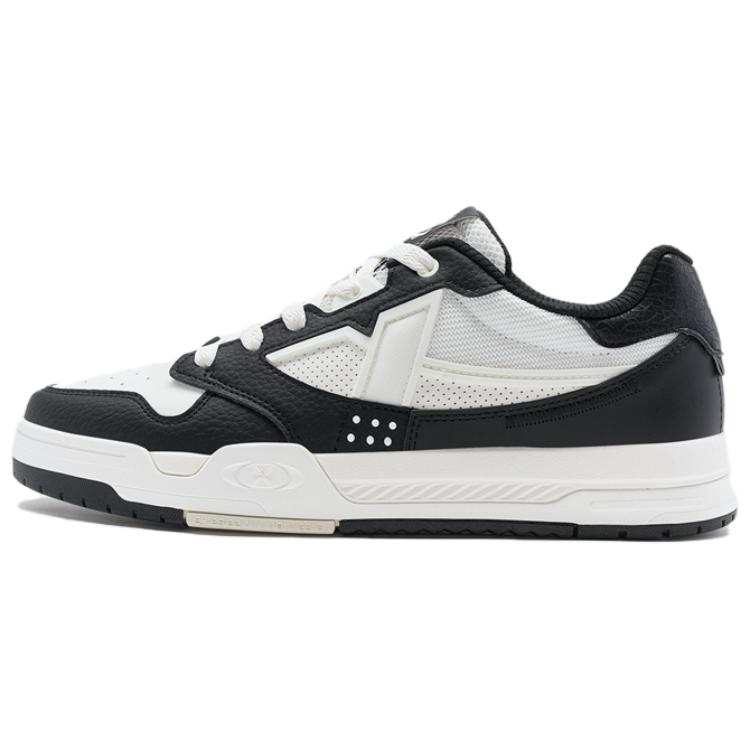 XTEP Yushuai Jie Abrasion Resistant Low top Skateboard Shoes Men's Black White