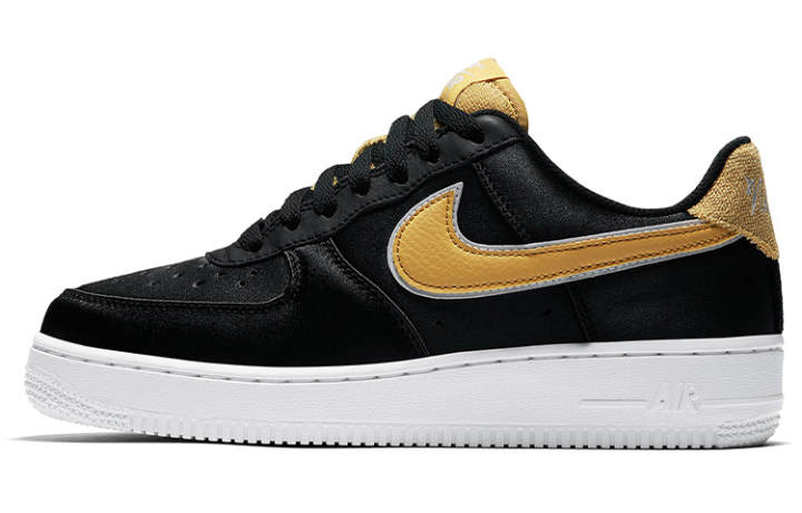 Nike Nike Air Force 1 Low Satin Black Wheat Gold Women's