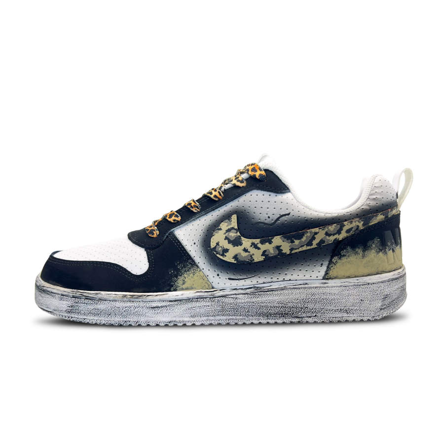 Nike Nike Court Vision Ruined Ruins Tiger Print Synthetic Leather Abrasion Resistant Low top Skateboard Shoes Men's
