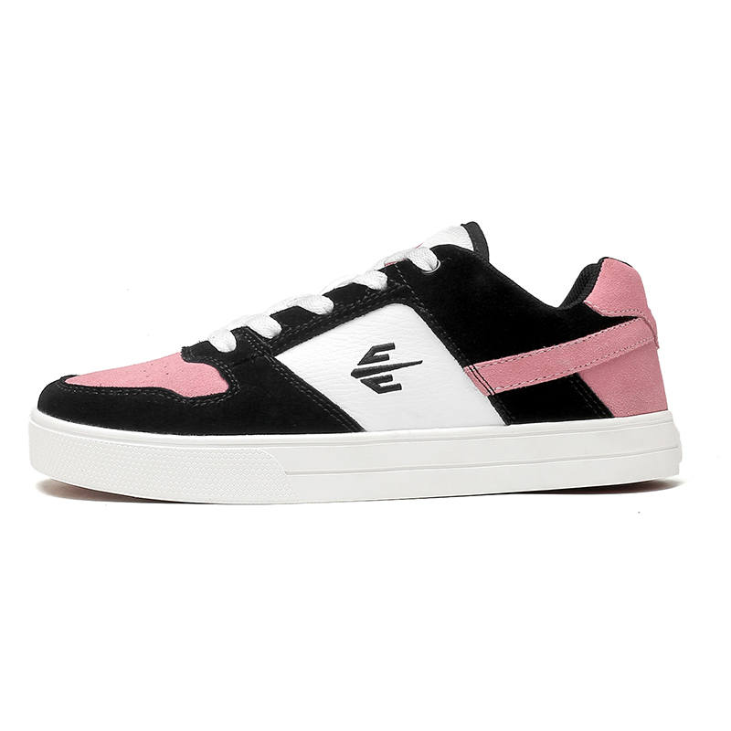 JIANKECHAO Coverage Slip Resistant And Abrasion Resistant Low top Skateboard Shoes Unisex Black Pink
