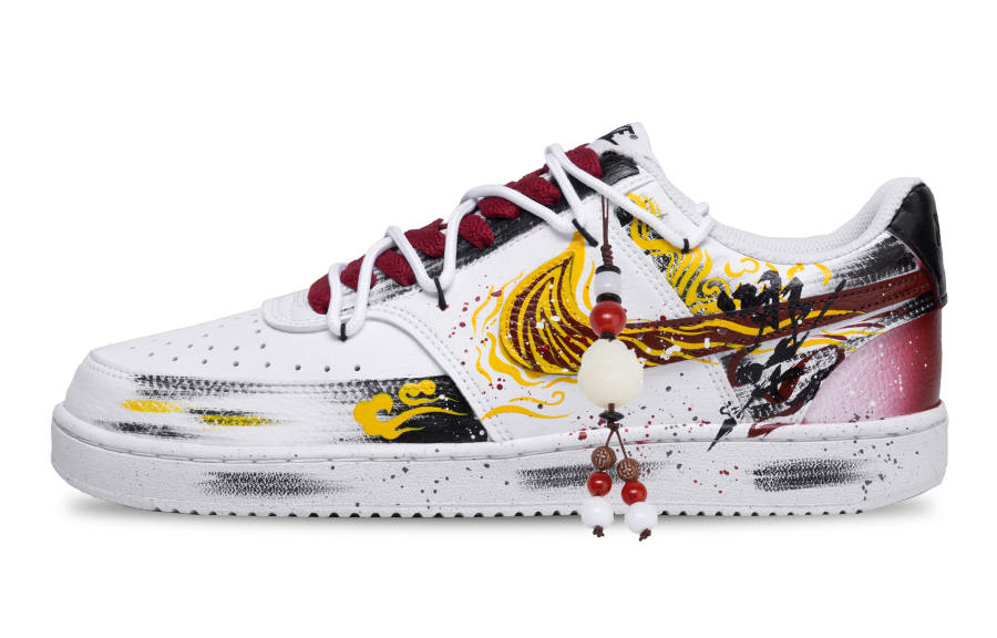 Nike Nike Court Vision 1 Spirit Demon Pact Slip Resistant Abrasion Resistant Low top Skateboard Shoes Men's Red White