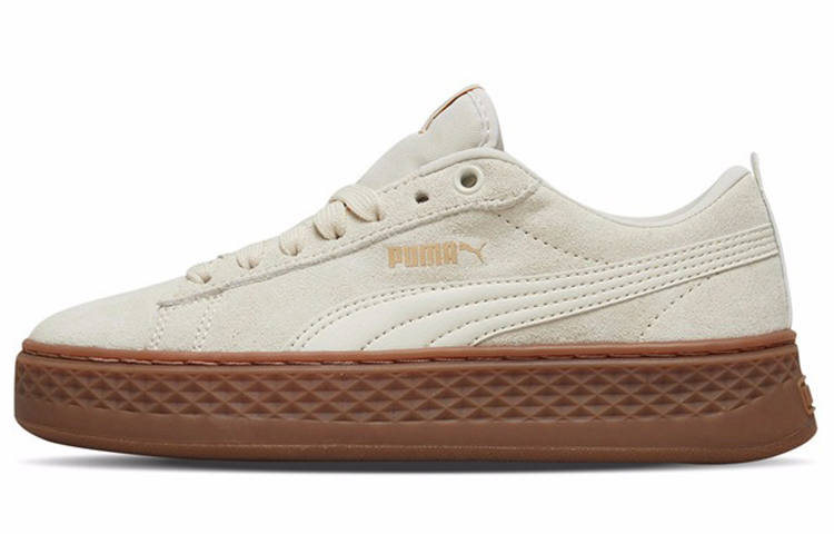 PUMA Smash Platform SD Breathable Low top Skateboard Shoes Women's Birch Wood