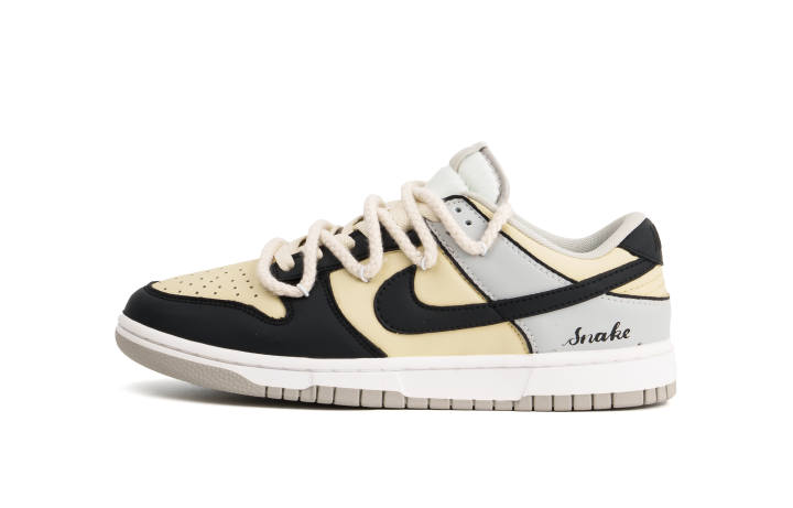Nike Nike Dunk Trendy Cushioning Impact Resistance Low top Skateboard Shoes Unisex White Gray Yellow