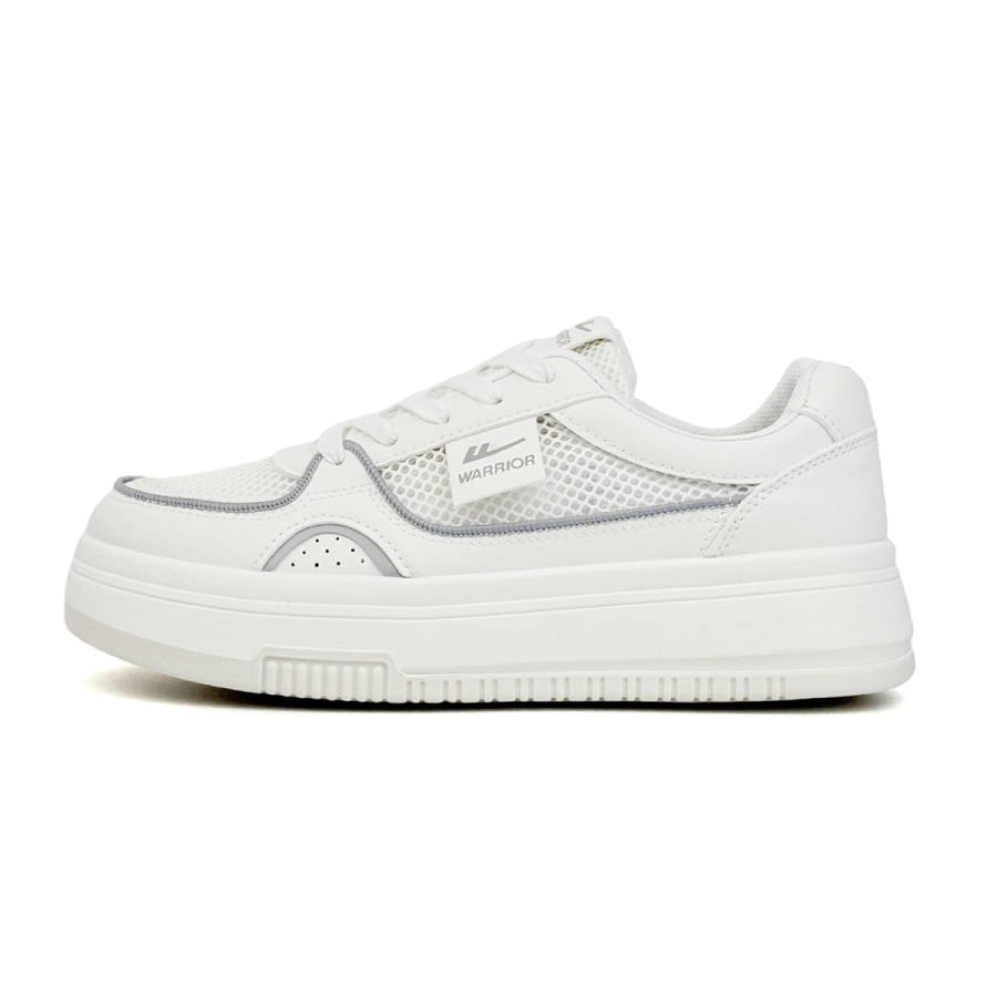 Warrior Mesh Trendy Sneakers & Casual Shoes Low top Skateboard Shoes Women's Ecru
