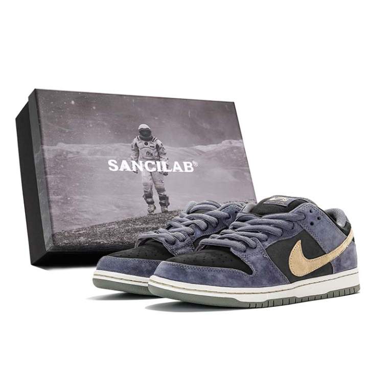 Nike Nike Dunk SB 'Dust Noir' Exploration, Box Included, Xingji Cerulean, Niche Abrasion Resistant Low top Skateboard Shoes