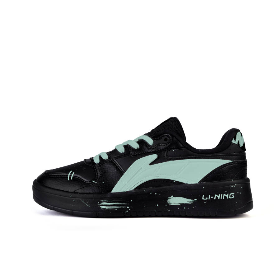 Li-Ning Li Ning Slip Resistant Cushioning Abrasion Resistant Low top Skateboard Shoes Men's Black Green