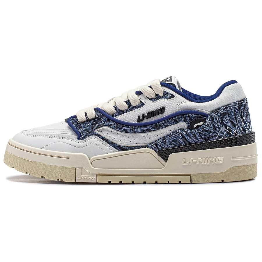 Li-Ning Li Ning 001 BTC Abrasion Resistant Low top Skateboard Shoes Women's White Blue