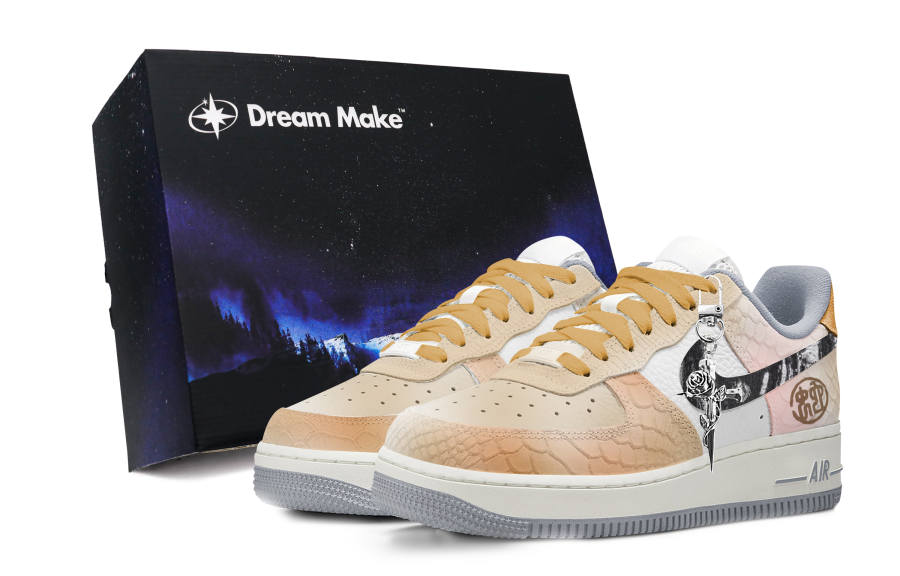 Nike Nike Air Force 1 Warm Winter Black Box Slip Resistant Abrasion Resistant Low top Skateboard Shoes Women's Earth Yellow