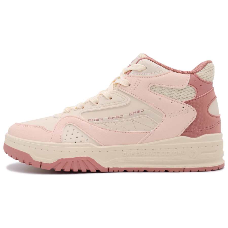 361° Slip Resistant Cushioning Slip Resistant Cushioning High top Skateboard Shoes Women's White Pink