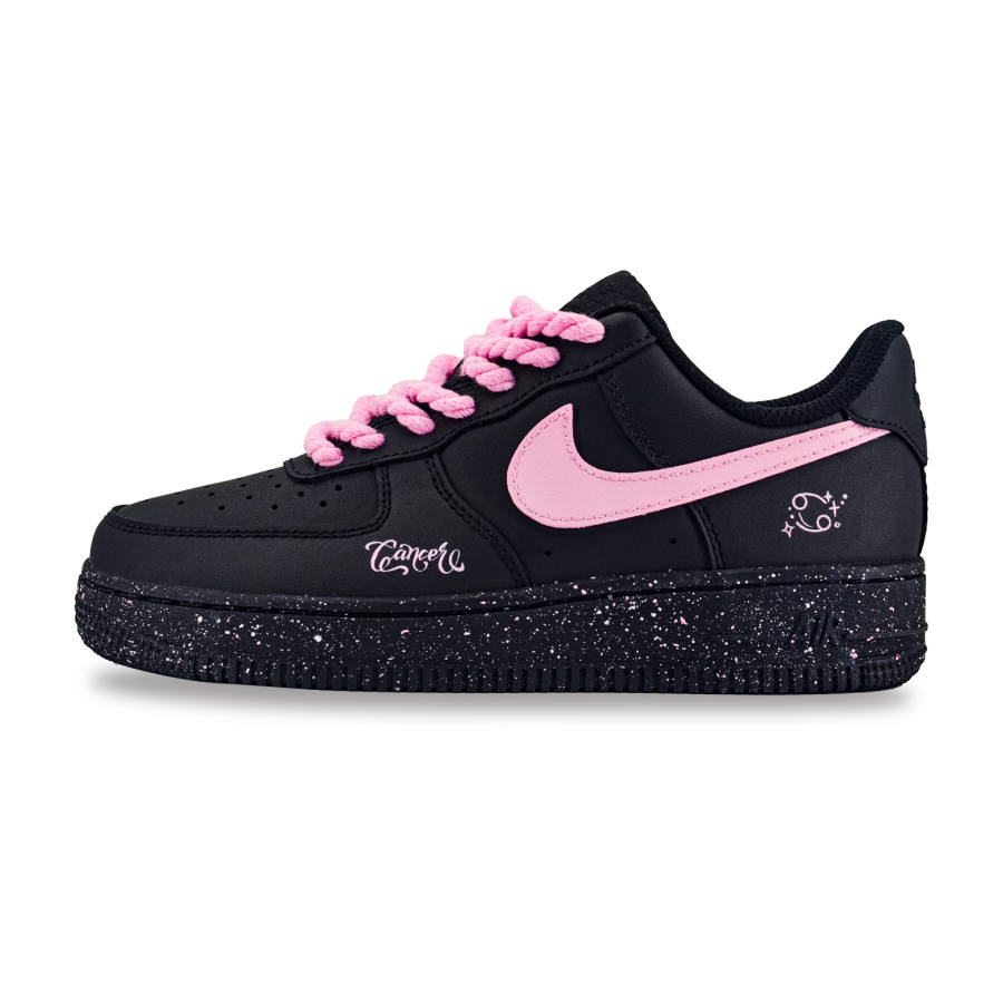 Nike Nike Air Force 1 Slip Resistant Abrasion Resistant Low top Skateboard Shoes Women's Black Pink