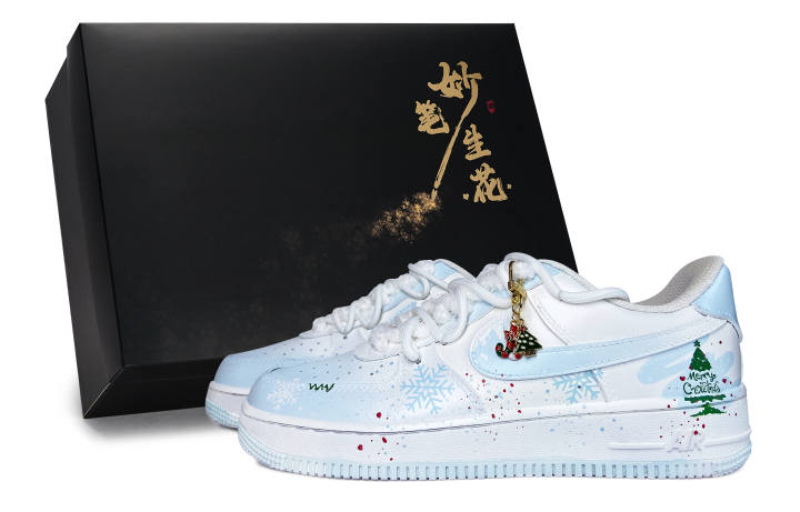 Nike Nike Air Force 1 Marvelous Brush Floral, Light FrostNova Gift Abrasion Resistant Low top Skateboard Shoes Unisex