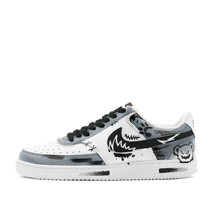 Nike Nike Court Vision 1 Leather Slip Resistant Low top Skateboard Shoes Men's Black White Gray