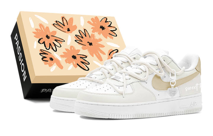 Nike Nike Air Force 1 Low top Skateboard Shoes Women's Yellow White