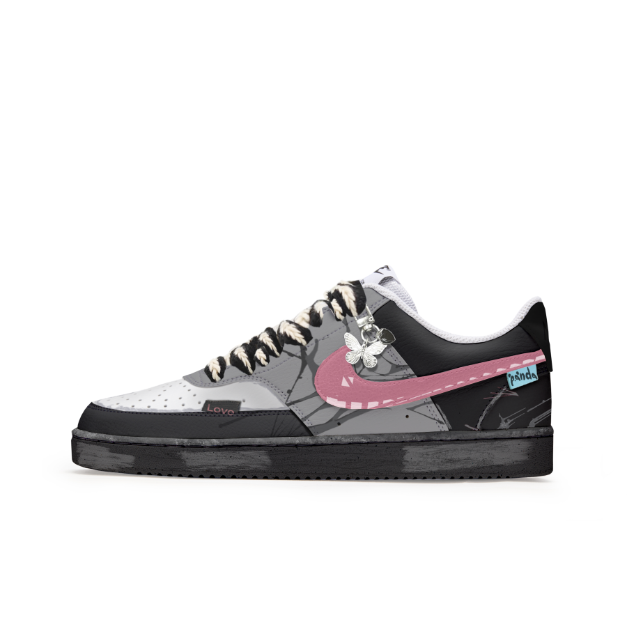 Nike Nike Court Vision 1 Freedom Panda, Love Of A Lifetime Slip Resistant Abrasion Resistant Low top Skateboard Shoes Men's