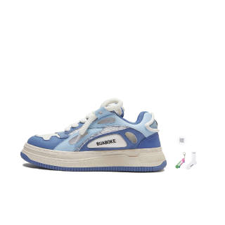 BUABOKE Skateboard Shoes Unisex Low Top Light Blue