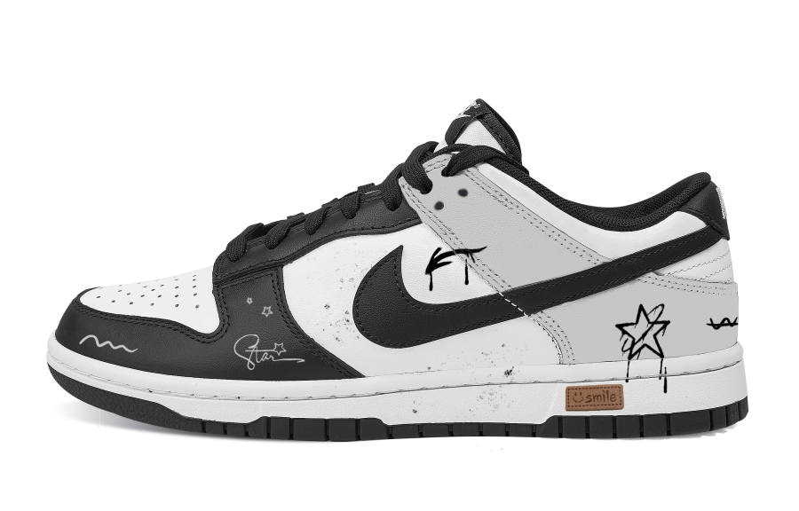 Nike Nike Dunk Star Abrasion Resistant Low top Skateboard Shoes Unisex Black Gray