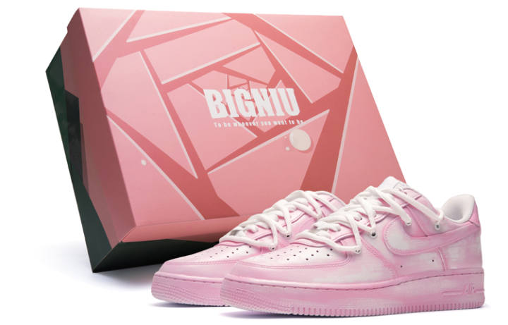 Nike Nike Air Force 1 Leather Coverage Thermal Coverage Low top Skateboard Shoes Men's Rose Pink White