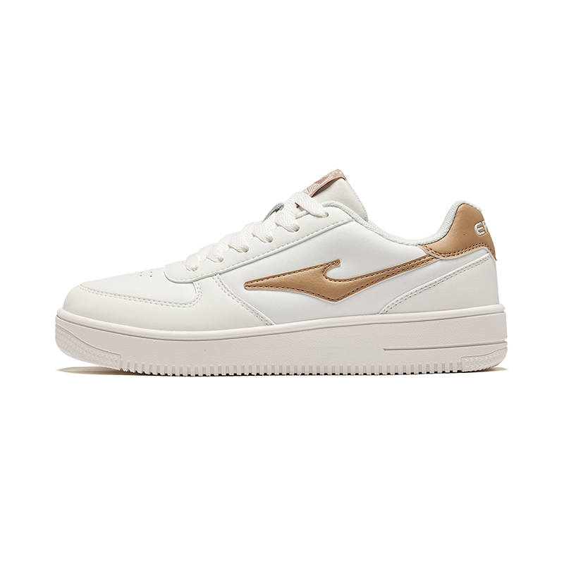 Erke Slip Resistant, Abrasion Resistant, Lightweight Low top Skateboard Shoes Women's White Brown