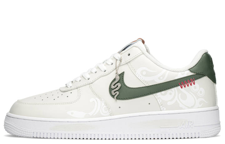 Nike Nike Air Force 1 Slip Resistant, Abrasion Resistant, Lightweight Low top Skateboard Shoes Men's White Green