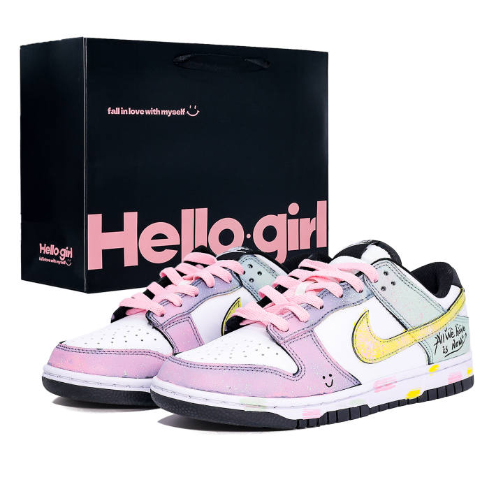 Nike Nike Dunk Cushioning Lightweight Low top Skateboard Shoes Women's Pink Green