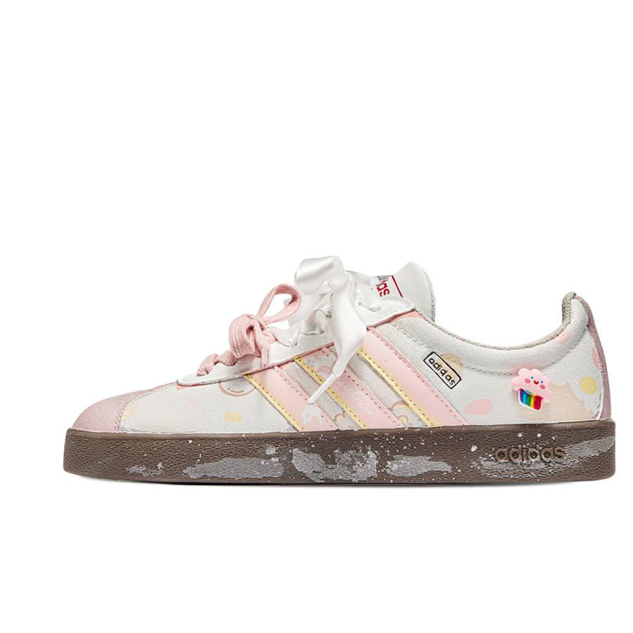 Adidas Neo VL Court 2.0 Lifestyle Wujie, Clouds Slip Resistant Slip Resistant Low top Skateboard Shoes Unisex Pink