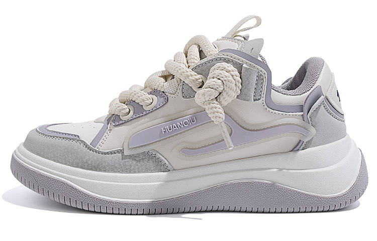 HUANQIU Low top Skateboard Shoes Women's Beige Purple