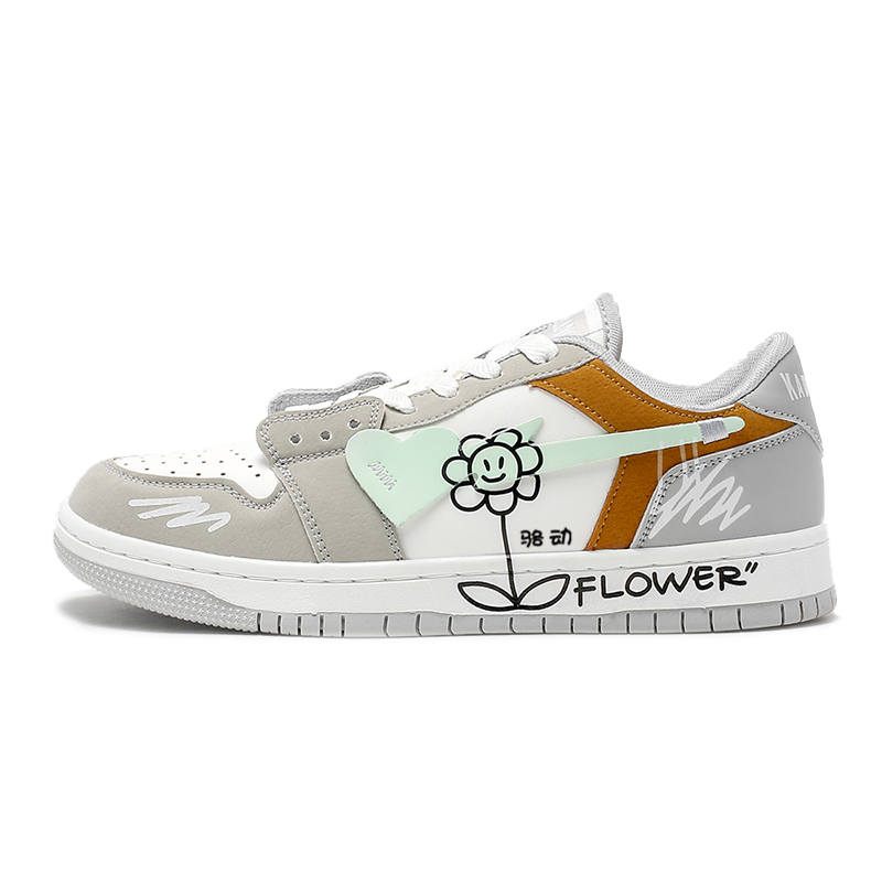 LUODONG Leather Slip Resistant Lightweight Non slip Lightweight Low top Skateboard Shoes Unisex