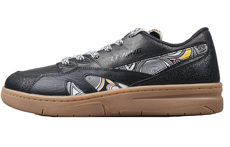 Li-Ning Li Ning 937 Deluxe Low Synthetic Leather Lightweight And Breathable Low top Skateboard Shoes Men's Black Brown