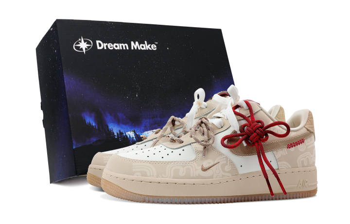 Nike Nike Air Force 1 Slip Resistant Abrasion Resistant Low top Skateboard Shoes Women's Light Brown
