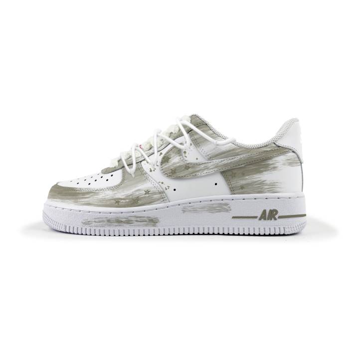 Nike Nike Air Force 1 Abrasion Resistant Abrasion Resistant Low top Skateboard Shoes Unisex White Green