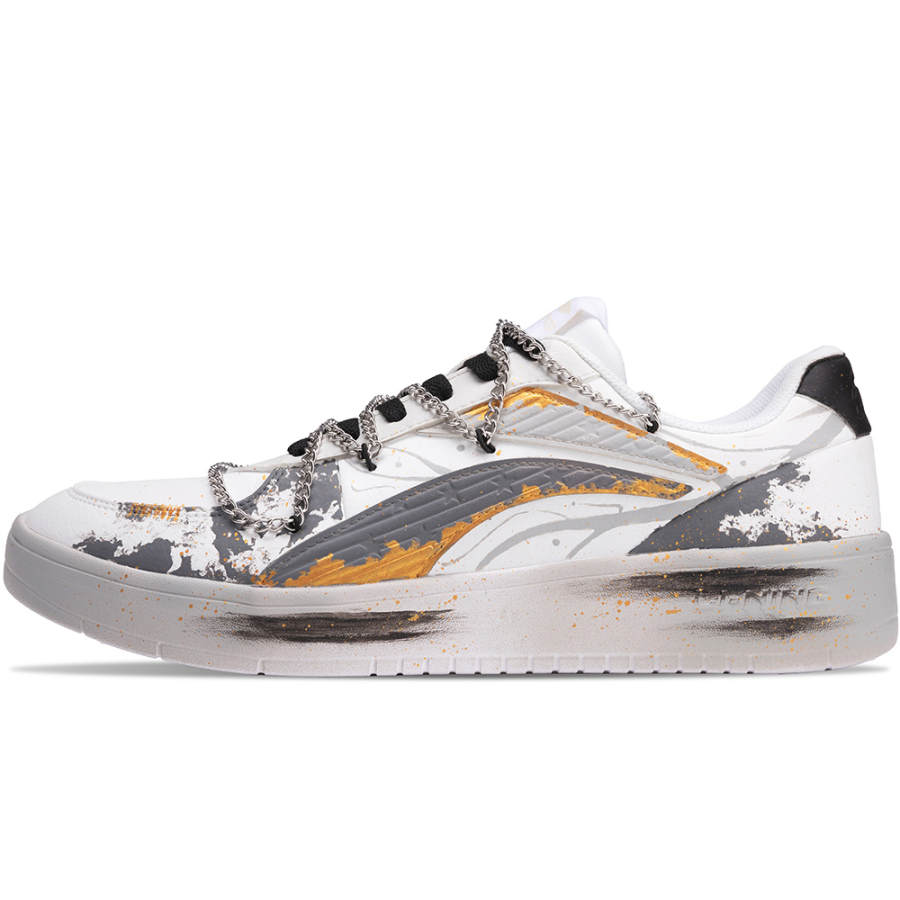 Li-Ning Li Ning Slip Resistant, Abrasion Resistant, Lightweight Low top Skateboard Shoes Men's White