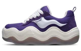 Heyday Triple Wavy Wave Shoe Canvas Slip Resistant Abrasion Resistant Low top Platform Puffy Shoes Unisex Purple