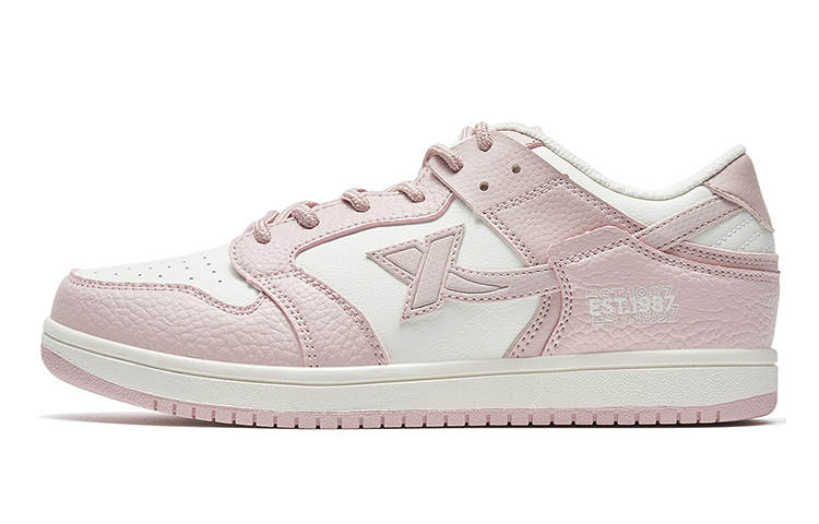 XTEP Slip Resistant, Abrasion Resistant, Lightweight Low top Skateboard Shoes Women's Pink White