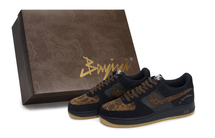 Nike Nike Air Force 1 811 Manufacturing, Caramel Paisley, Special Shoe Box Abrasion Resistant Low top Skateboard Shoes Men's