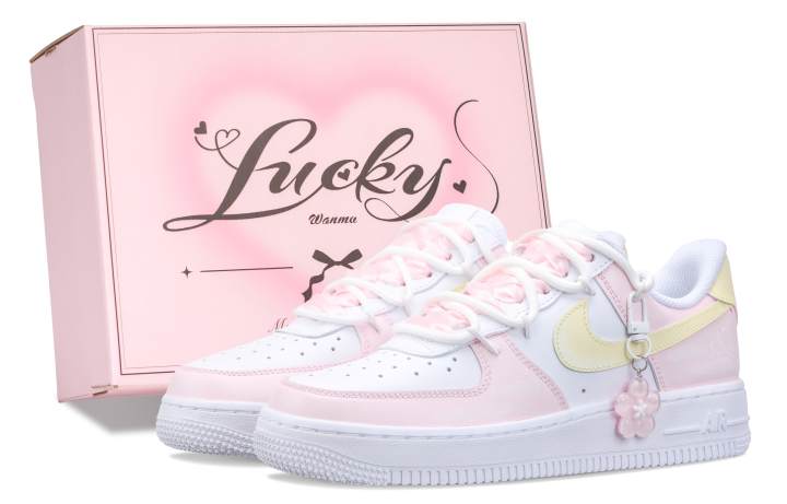 Nike Nike Air Force 1 Spring Peach Slip Resistant Abrasion Resistant Low top Skateboard Shoes Women's Pink
