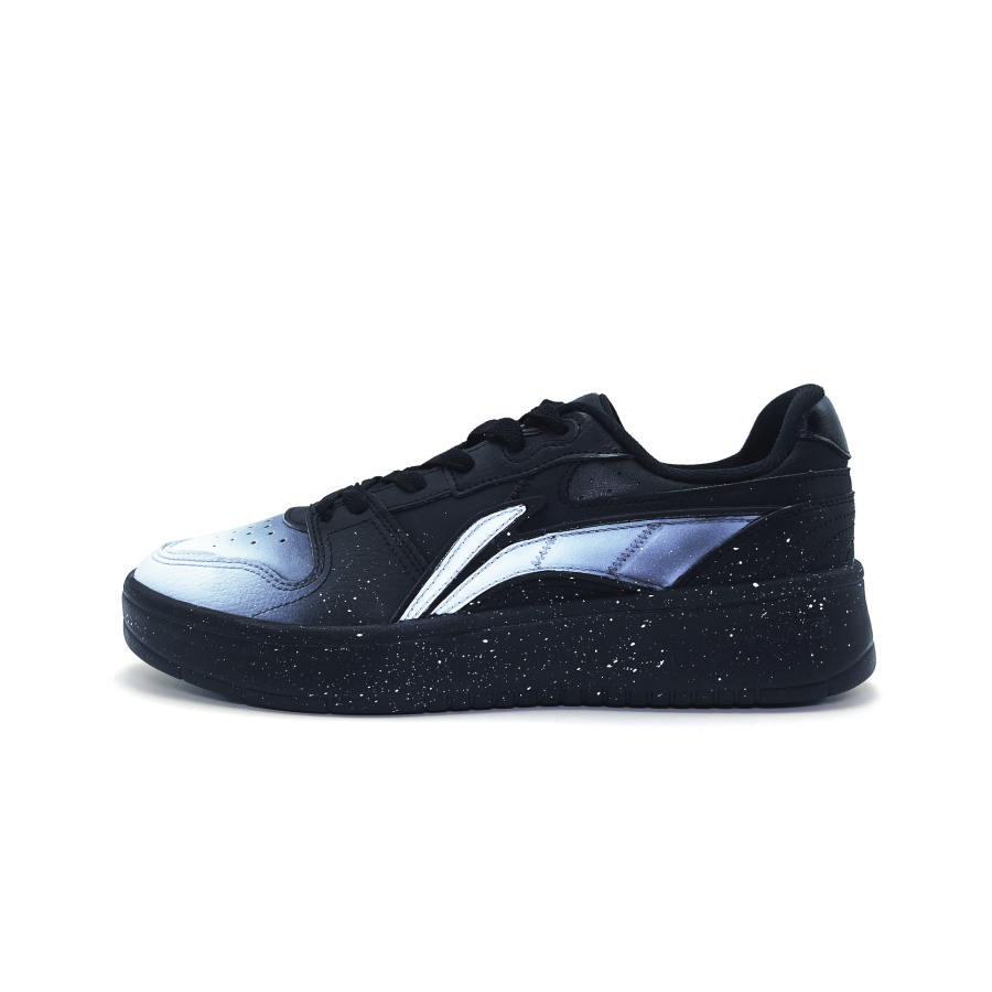 Li-Ning Li Ning Slip Resistant And Abrasion Resistant Coverage Low top Skateboard Shoes Men's Black White