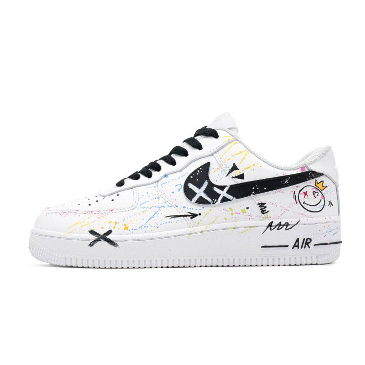 Nike Nike Air Force 1 Slip Resistant Abrasion Resistant Low top Skateboard Shoes Unisex White