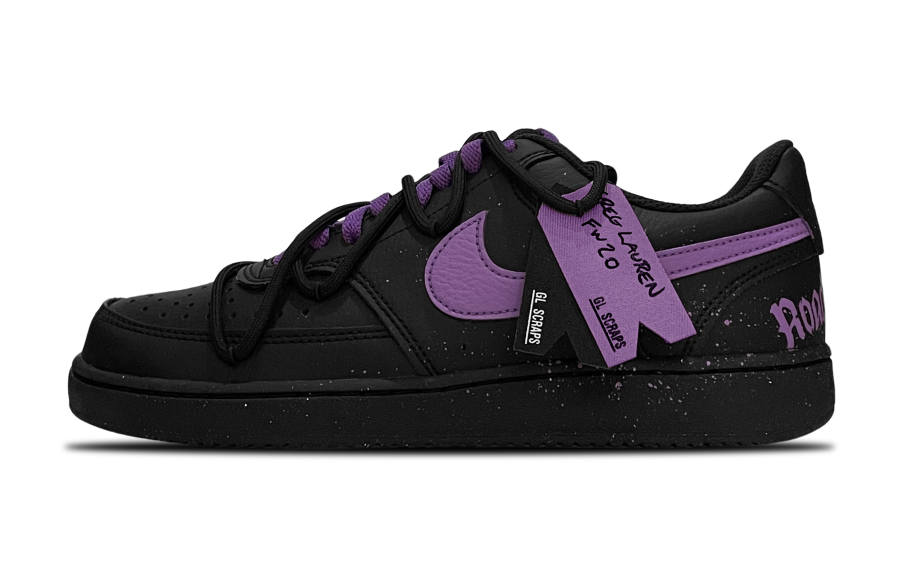 Nike Nike Court Vision Low Slip Resistant Slip Resistant Low top Skateboard Shoes Unisex Black Purple