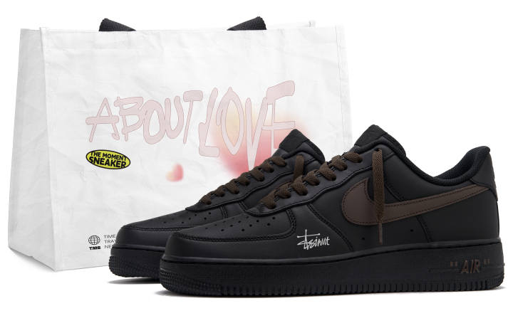Nike Nike Air Force 1 Croissant Bag Low top Skateboard Shoes Women's Black Brown