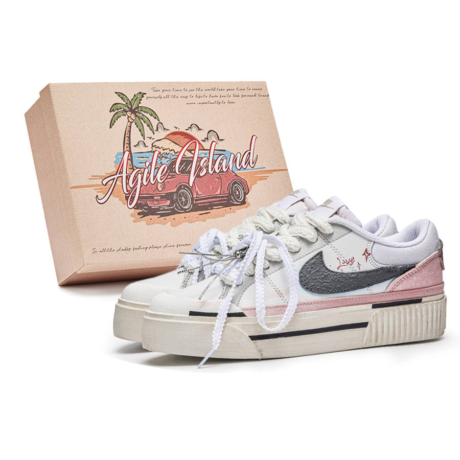 Nike Nike Court Legacy Abrasion Resistant Abrasion Resistant Low top Skateboard Shoes Women's White Pink