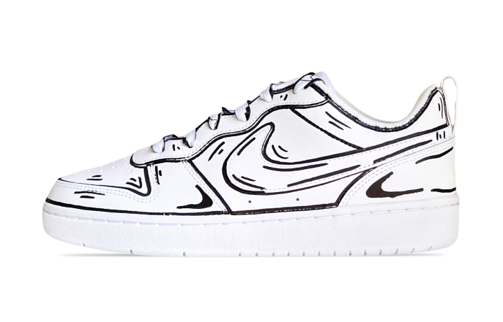 Nike Nike Court Borough Low Comic World Low top Skateboard Shoes GS White Black