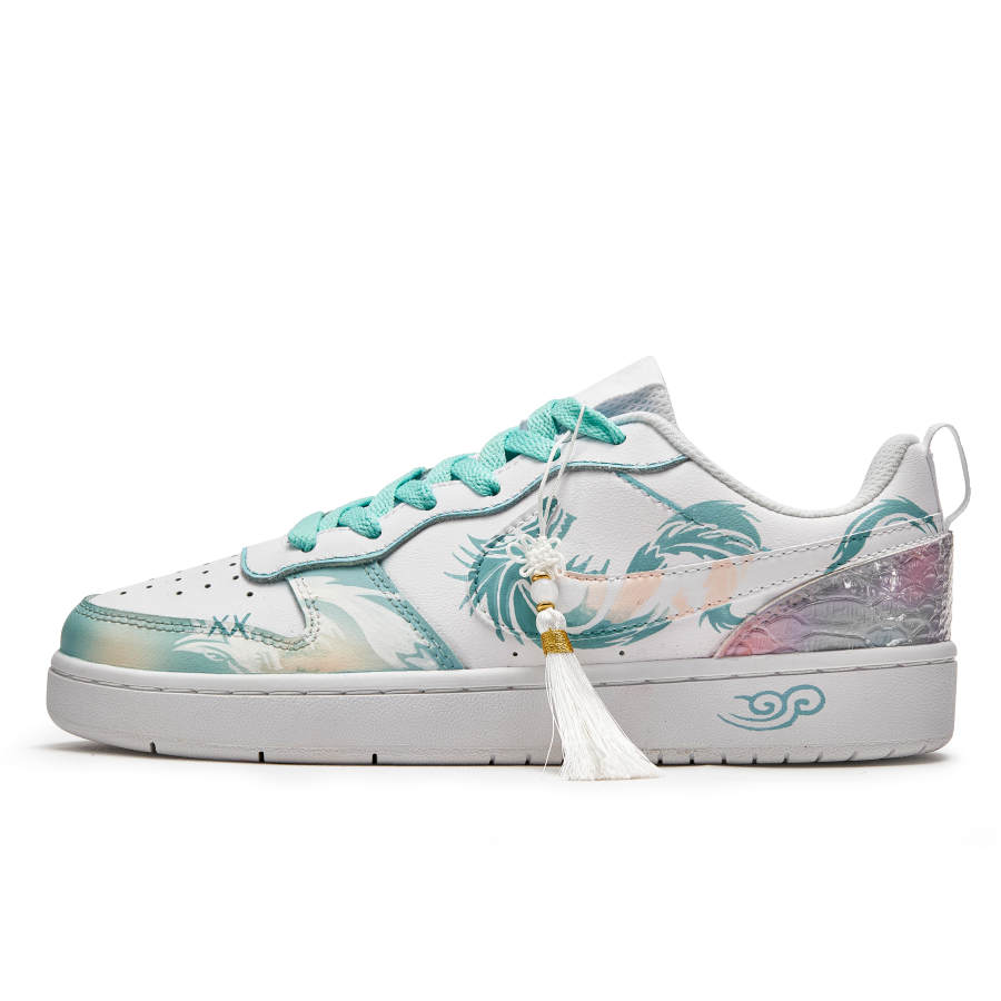 Nike Nike Court Borough Freedom Panda, Azure Dragon Slip Resistant Low top Skateboard Shoes GS Blue White