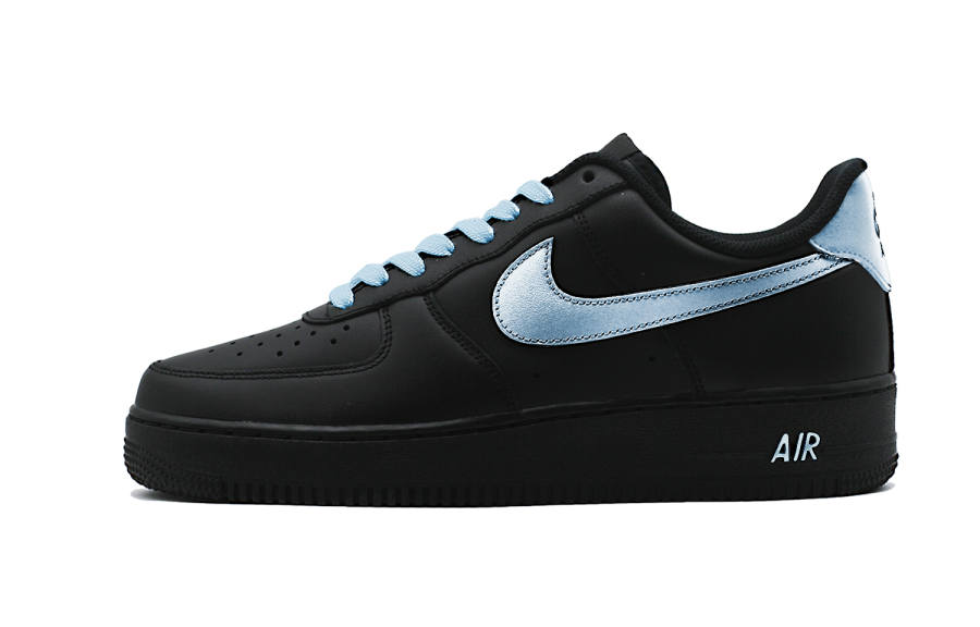 Nike Nike Air Force 1 Black Warrior Vibe Abrasion Resistant Low top Skateboard Shoes Unisex Starlight Blue
