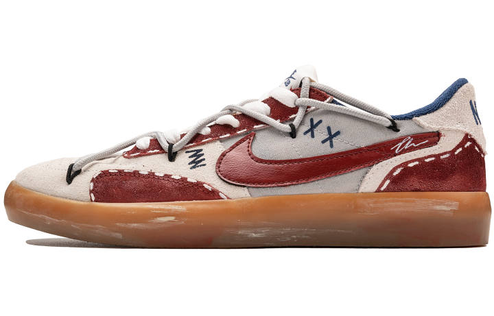 Nike Nike Heritage Slip Resistant, Abrasion Resistant, Lightweight Low top Skateboard Shoes Unisex Beige Red